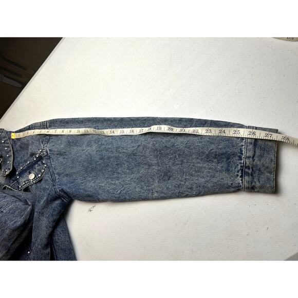 Thrill Blue Denim Jacket with Shiny Studs. Size XL NEW - Picture 9 of 12